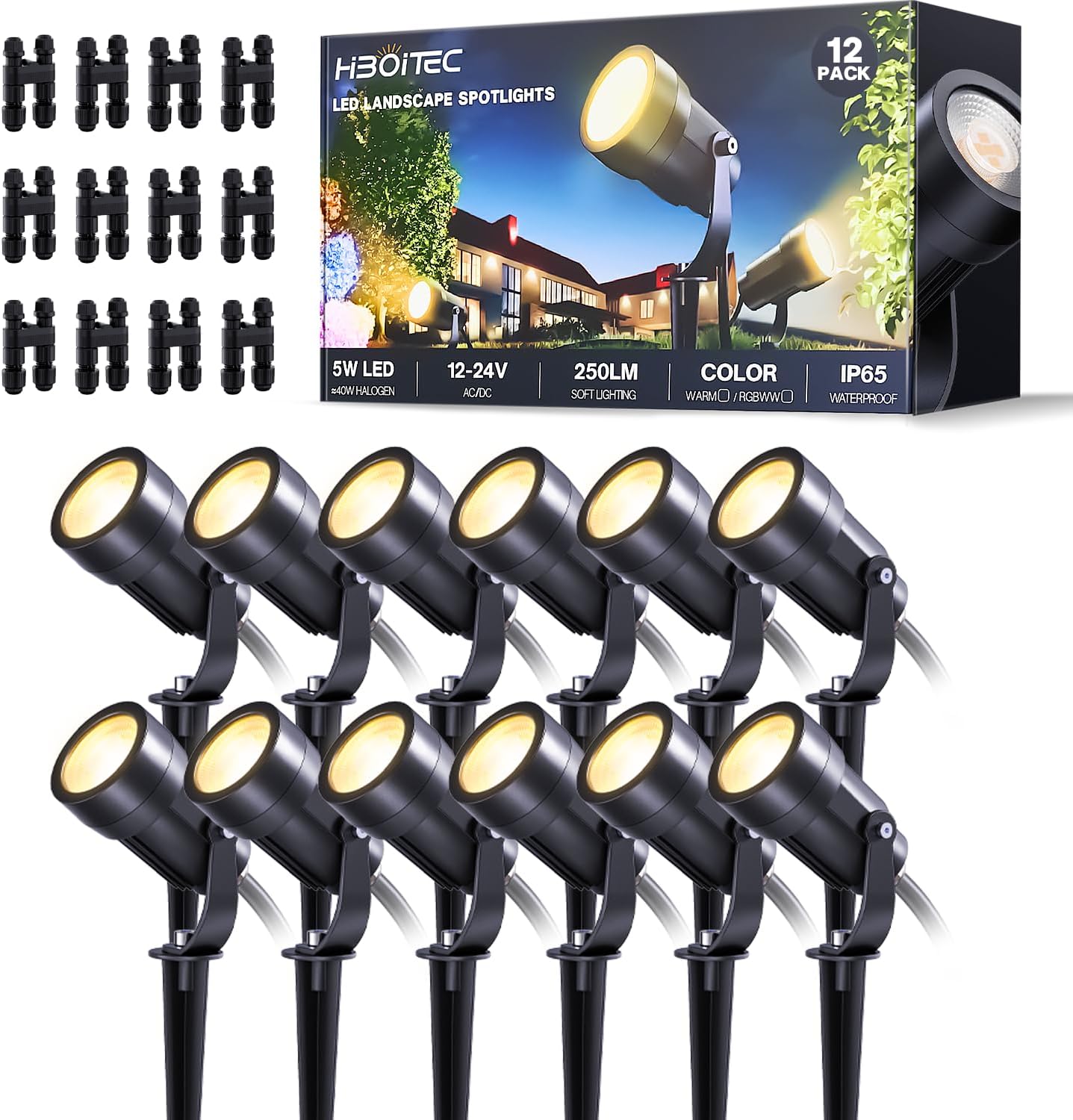 Zestaw 12 sztuk niskonapięciow – Outdoor Spotlight recenzja i cena